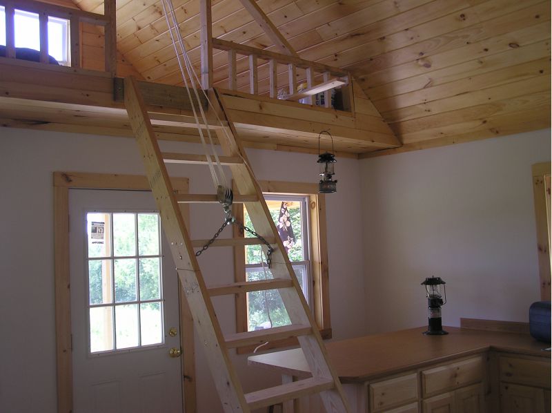 Small Cabin Loft Ladder Stairs