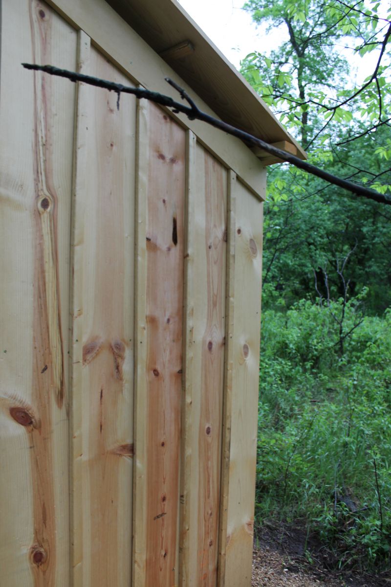  outhouse Pine board and batton siding