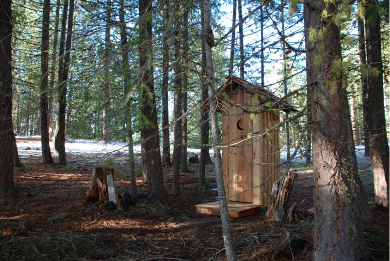 Cedar outhouse