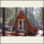 the back of the cabin/added kitchen