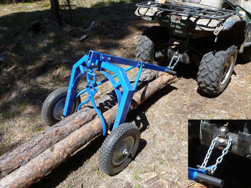 Plans for a log arch/skidding cart for ATV 4 wheeler small tractor 