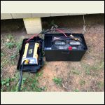 Close up of battery and inverter