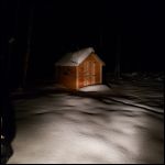 Cabin at night