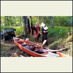 Loaded in our freight canoe