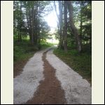 Looking down driveway with the stone done