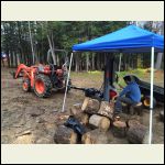 wood splitting station