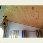 Plywood strip ceiling