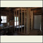 Bathroom walls framed