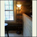 Breakfast bar area- and antique floor lamp