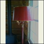The other antique floor lamp- this one with a great barrel shade