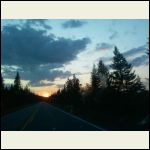 Sunset on our drive home yesterday- ignore the bug splattered windshield