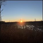 Sunset over pond