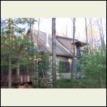 working on top the screened porch tin roof. Much easier!