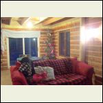 christmas tree in dining room-stairs and kitchen to left