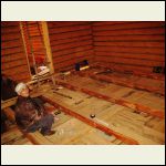 Ramil putting in the subfloor Ramil putting in the subfloor