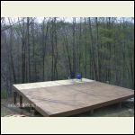 foundation built and stained to get through the winter. I used 1x6 treated deck boards foundation built and stained to get through the winter. I used 1x6 treated deck boards