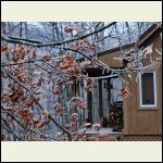 winter ice at cabin