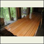 ceiling boards being stained