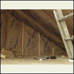 fiberglass on the gable in the loft fiberglass on the gable in the loft