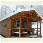 Cabin in snow