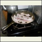 Breaking in skillet with bacon