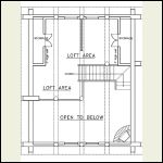 This shows only a half loft, but we made it 3/4 (only the 1/4 over the stove corner is open to above