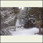 cabin near crater lake.