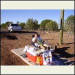 electic pole and water tank in ground