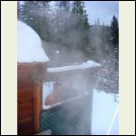 showering in the snow