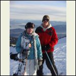 my kids at the top of Schweitzer, overlooking Lake Pend O'Rielle