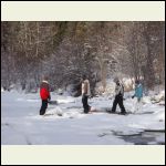 snowshoeing the Upper Pack River,  looking for moose sheds