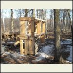 Wood storage for woodstove made from glass crates