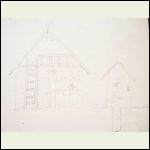 First sketches, cabin+outhouse