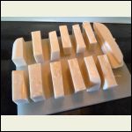 soap cut into rough bars