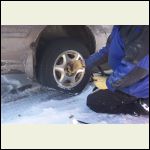 How about a frozen flat tire?