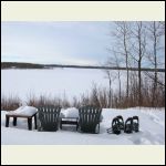 chairs and snowshoes