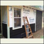 Shingle siding project started