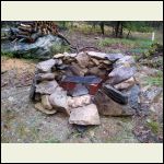 Cabin fireplace