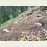 Boulders (rocks, actually) potted over hidden concrete foundation