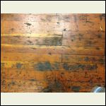 Wood floor of a welding shop