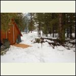 cabin and snow