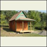 Front of cabin with porch