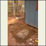 in the process of covering up the drain pit in the process of covering up the drain pit