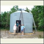 15' diameter Grain Bin after being moved.