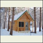 Shed after snow