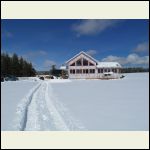 Cabin after snow storm