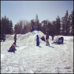 Kids playing in the snow spring breack