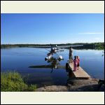 Our ride home....(with a spare canoe to leave behind).