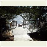 Looking down the end of the walkway (staggerway) to the lake