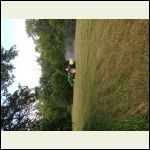 Spraying the 3 acre open food plot